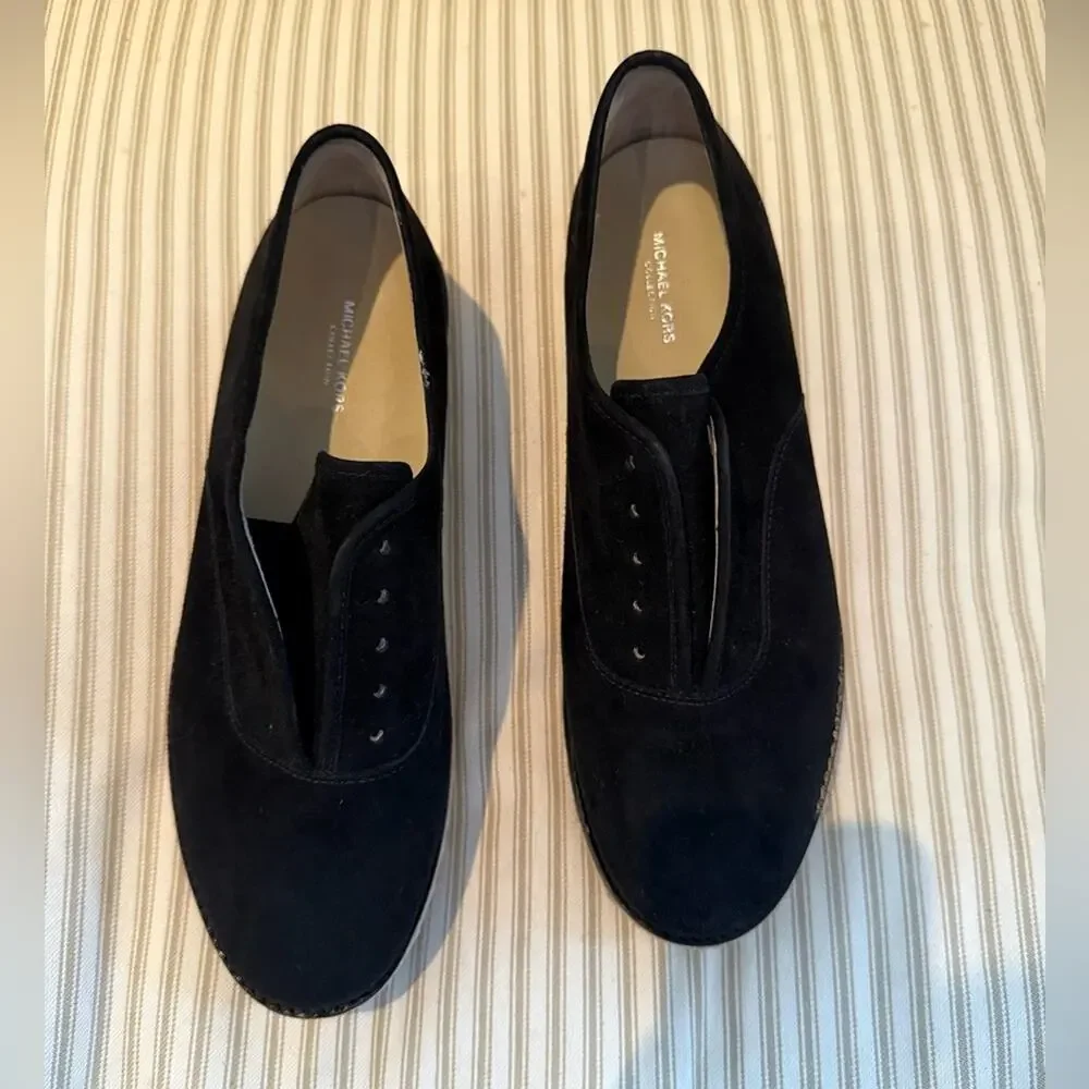 Michael Kors Collection Madison Black Suede Espadrille Sneakers